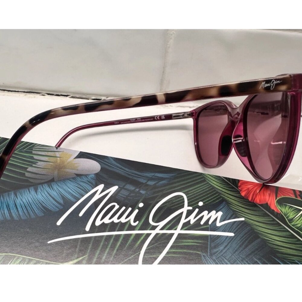 NEW Maui Jim Ocean Womens Polarized Sunglasses Turtoise w/ Raspberry MJ0723S-002 - Picture 3 of 7